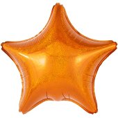 Шар (18''/46 см) Звезда, Оранжевый, Голография, 1 шт.