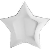 Шар (36''/91 см) Звезда, Белый, 1 шт.