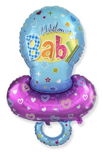 Balons (40`` / 102 cm) Figūra, Knupītis Baby Boy, Gaiši zils, 1 gab.