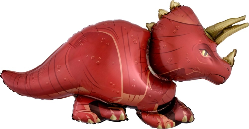 Шар с клапаном (14''/36 см) Мини-фигура, Динозавр Трицератопс, 1 шт.