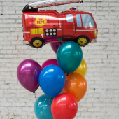 Balonu kompozīcija "Rainbow Fire Truck"