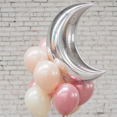 Balonu kompozīcija "Pink Silver Moon"