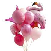 "Розовый фламинго" Букет воздушный шар
