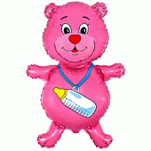 Bottle bear pink FOLIJA GAISA BALONS 82 CM