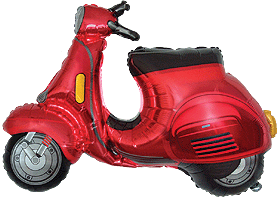 Scooter red ФОЛЬГА ВОЗДУШНЫЙ ШАР 85 cm