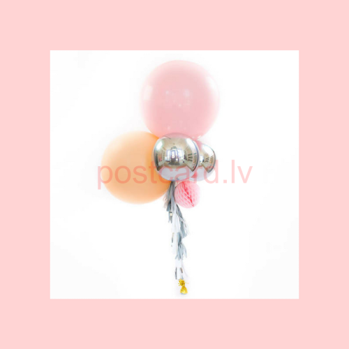 Balonu Kompozīcija 9 Ekskluzīvi Rozā Persiku krāsa 160x50 cm