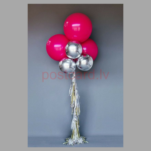 Balonu Kompozīcija 1 Ekskluzīvi Rozā Sudraba krāsa 150x50 cm