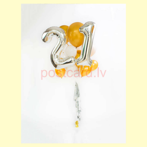 Balonu Kompozīcija 15 Ekskluzīvi Sudraba Zelta krāsa 160x50 cm
