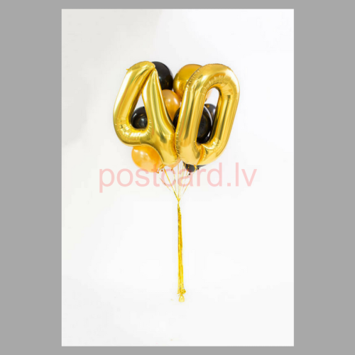 Balonu Kompozīcija 17 Ekskluzīvi Zelta Melna krāsa 150x50 cm