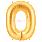 Folijas balons Burts O Zelta krāsa 102 cm