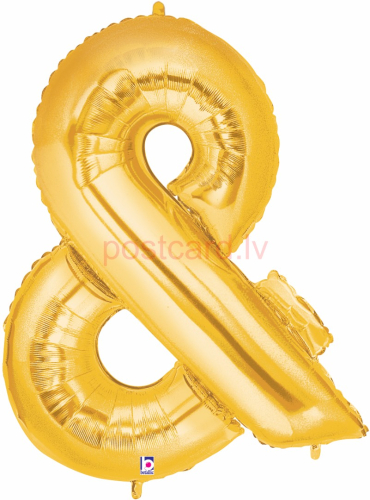 Folijas balons Burts & Zelta krāsa 86 cm