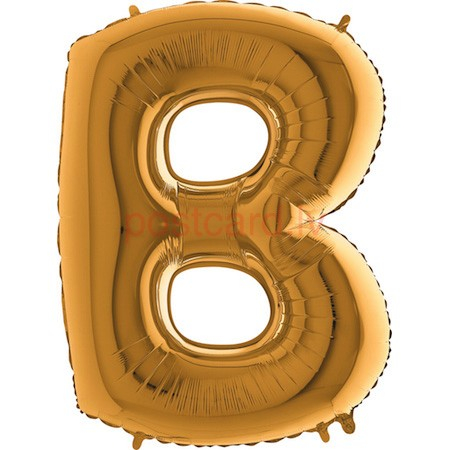 Folijas balons Burts B Zelta krāsa 35 cm
