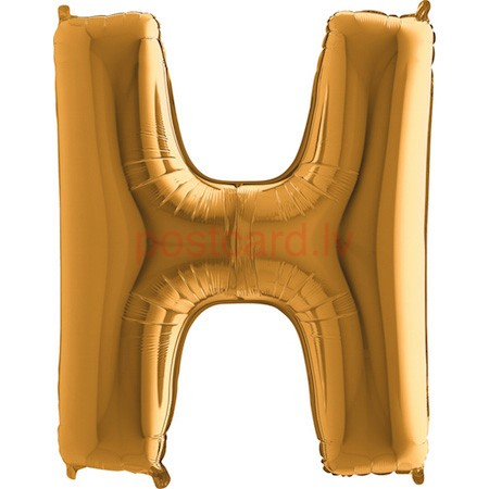 Folijas balons Burts H Zelta krāsa 35 cm