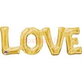 Folijas balonu vārds Love Zelta krāsa 70*23 cm