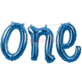 Folijas balonu vārds One Zila krāsa 30 x 1.5 m