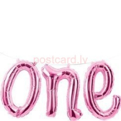 Folijas balonu vārds One Rozā krāsa 30 x 1.5 m