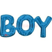 Folijas balonu vārds Boy Zila krāsa 50*23cm