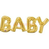 Folijas balonu vārds Baby Zelta krāsa 70*23 cm