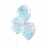 Confetti balons Zila krāsa 30 cm