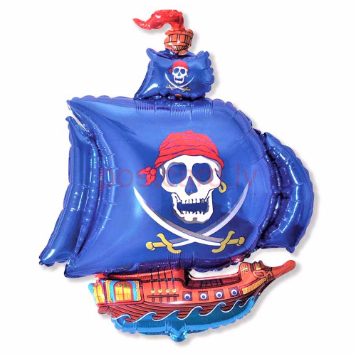 Blue Pirate Ship ФОЛЬГА ВОЗДУШНЫЙ ШАР 94 CM