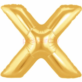 Folijas balons Burts X Zelta krāsa 102 cm