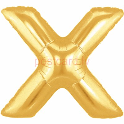Folijas balons Burts X Zelta krāsa 102 cm