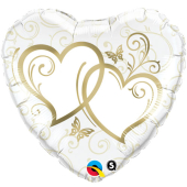 Folijas balons "Entwined hearts gold" (45 cm)