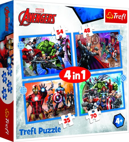 TREFL AVENGERS Pužļu komplekts 4in1 Avengers