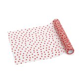 Tulle Table Runner Hearts, Red, 0.36 x 9 m