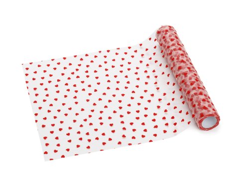Tulle Table Runner Hearts, Red, 0.36 x 9 m Tulle Table Runner Hearts, Red, 0.36 x 9 m