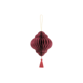 Paper honeycomb ornament Lantern, deep red, 12x15cm