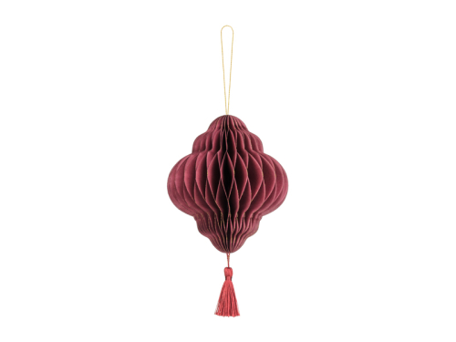 Paper honeycomb ornament Lantern, deep red, 12x15cm Paper honeycomb ornament Lantern, deep red, 12x15cm