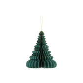 Paper honeycomb ornament Christmas tree, bottle green, 24cm