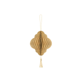 Paper honeycomb ornament Drop, beige, 8x12 cm