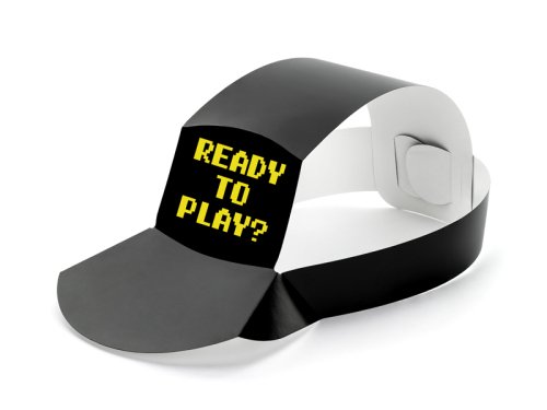 Paper hats Gamer, 38.5x18.5 cm, black (1 pkt / 6 pc.) Paper hats Gamer, 38.5x18.5 cm, black (1 pkt / 6 pc.)
