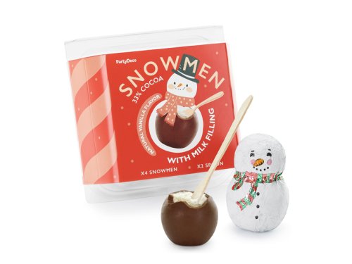 Chocolate snowmans with milk filling, 144g (1 pkt / 4 pc.) Chocolate snowmans with milk filling, 144g (1 pkt / 4 pc.)