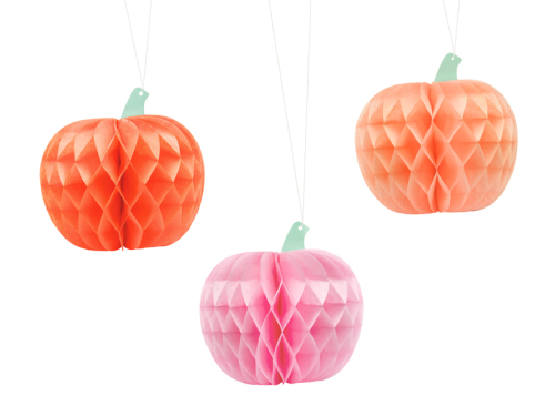Honeycomb Pumpkins, mix, 24 cm (1 pkt / 3 pc.) Honeycomb Pumpkins, mix, 24 cm (1 pkt / 3 pc.)