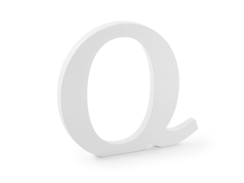 Wooden letter Q, white, 22.5x20.5cm Wooden letter Q, white, 22.5x20.5cm