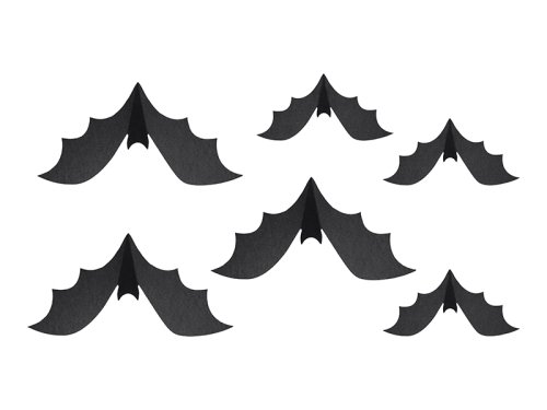 Paper decoration Bats, 19-29 cm, black (1 pkt / 6 pc.) Paper decoration Bats, 19-29 cm, black (1 pkt / 6 pc.)