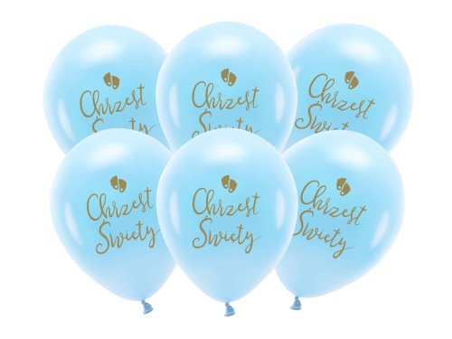 Eco Balloons 33 cm, Chrzest Święty, sky-blue (1 pkt / 6 pc.)