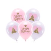 Eco Balloons 33 cm, Happy Birthday, mix (1 pkt / 5 pc.)