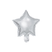 Foil balloons Stars, 22cm, silver (1 pkt / 25 pc.)