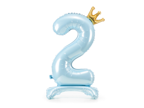 Standing foil balloon Number ''2'' , 84 cm, sky-blue Standing foil balloon Number ''2'' , 84 cm, sky-blue