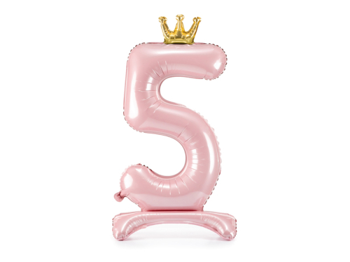Standing foil balloon Number ''5'' , 84 cm, light pink Standing foil balloon Number ''5'' , 84 cm, light pink