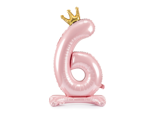 Standing foil balloon Number ''6'' , 84 cm, light pink Standing foil balloon Number ''6'' , 84 cm, light pink