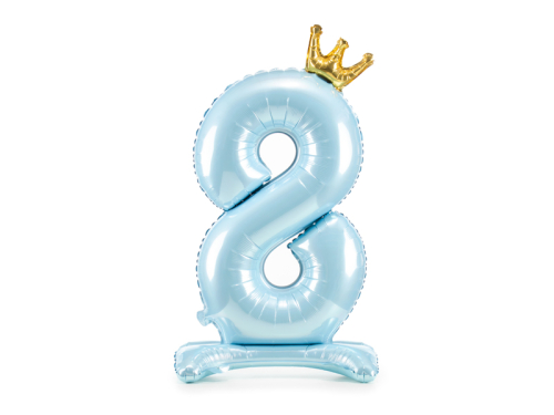 Standing foil balloon Number ''8'' , 84 cm, sky-blue Standing foil balloon Number ''8'' , 84 cm, sky-blue