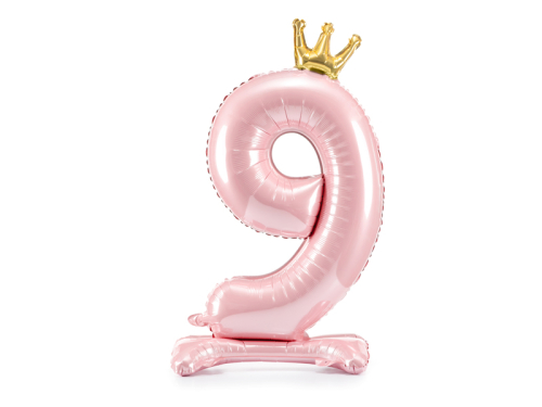 Standing foil balloon Number ''9'' , 84 cm, light pink Standing foil balloon Number ''9'' , 84 cm, light pink
