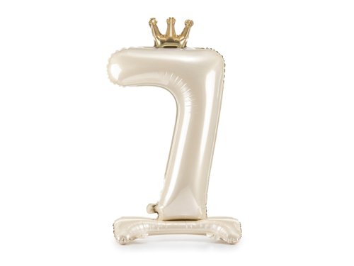 Standing foil balloon number ''7'', 84 cm, light cream Standing foil balloon number ''7'', 84 cm, light cream