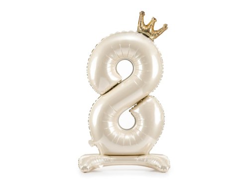 Standing foil balloon number ''8'', 84 cm, light cream Standing foil balloon number ''8'', 84 cm, light cream