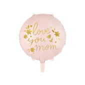 Foil balloon ''Love you mom'', 45 cm, pink